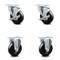 Service Caster 4 Inch Hard Rubber Wheel Swivel Top Plate Caster Set with 2 Brake 2 Rigid SCC SCC-20S414-HRS-TLB-TP2-2-R-2 - alternate 1